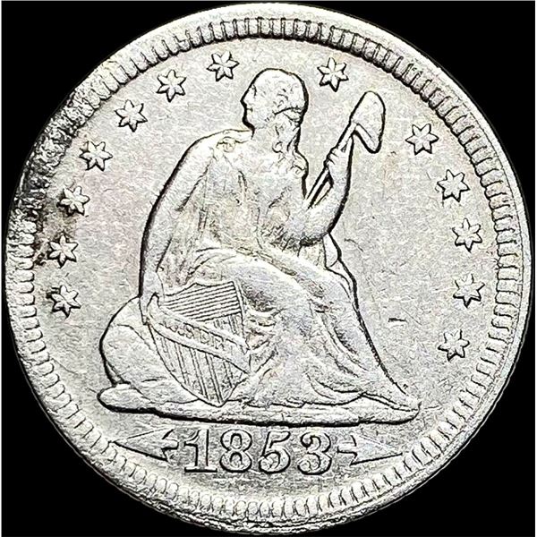 1853 Seated Liberty Quarter Arrows/Rays  NEARLY UNCIRCULATED