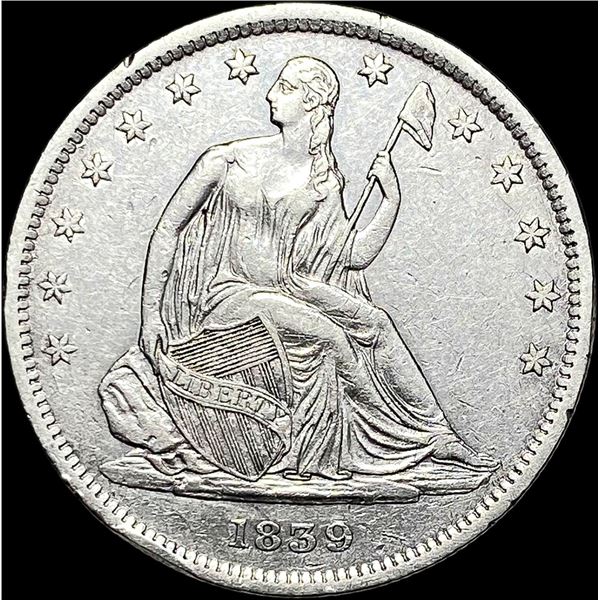 1839 Seated Liberty Half Dollar w/ Drapery  CLOSELY UNCIRCULATED