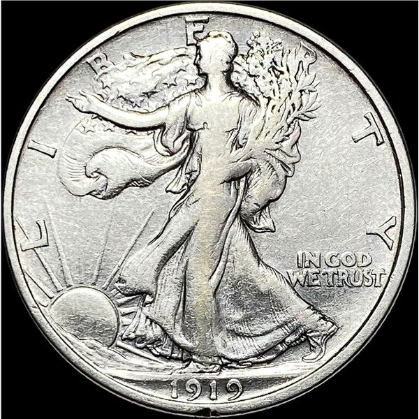 1919-D Silver Walking Liberty Half Dollar  LIGHTLY CIRCULATED