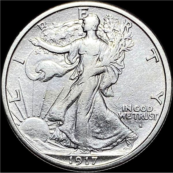 1917-S Walking Liberty Half Dollar NEARLY  UNCIRCULATED