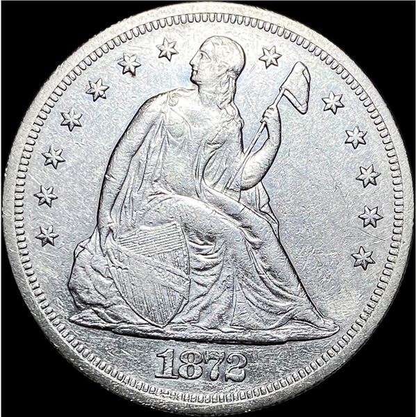 1872 Seated Liberty Silver Dollar CLOSELY  UNCIRCULATED