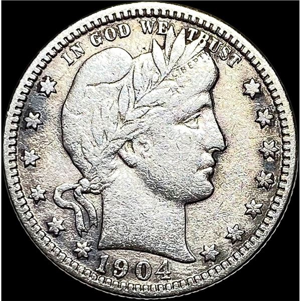 1904-O Silver Barber Quarter LIGHTLY  CIRCULATED