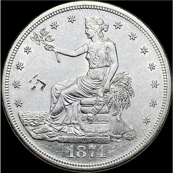 1874-S Silver Trade Dollar CLOSELY  UNCIRCULATED