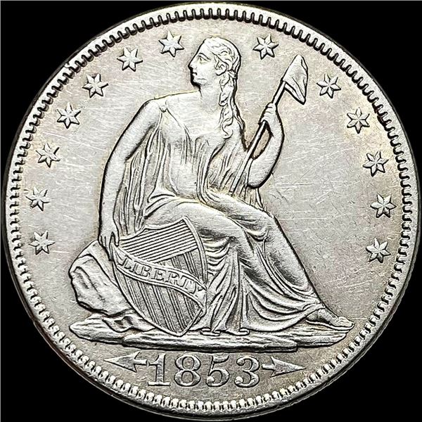 1853 Seated Liberty Half Dollar Arrows/Rays  CLOSELY UNCIRCULATED