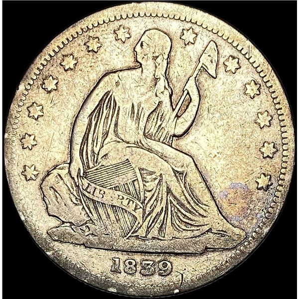 1839 No Drapery Seated Liberty Half Dollar  CIRC