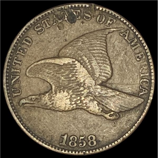 1858 Copper-Nickel Flying Eagle Cent NEARLY  UNCIRCULATED