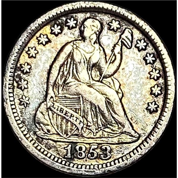1853 Seated Liberty Half Dime LIGHTLY  CIRCULATED
