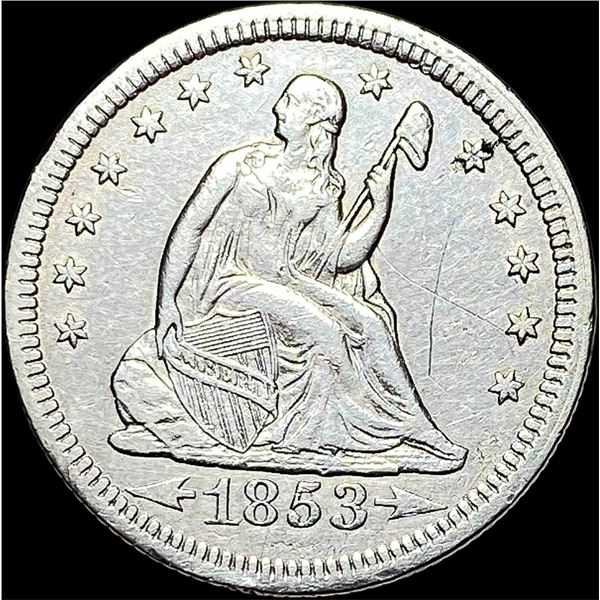 1853 Arrows/Rays Seated Liberty Quarter HIGH  GRADE