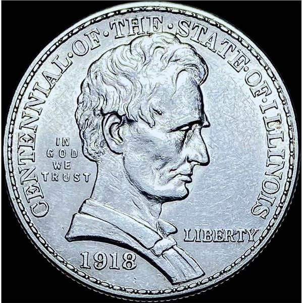 1918 Silver Illinois Centennial Half Dollar  GEM BU