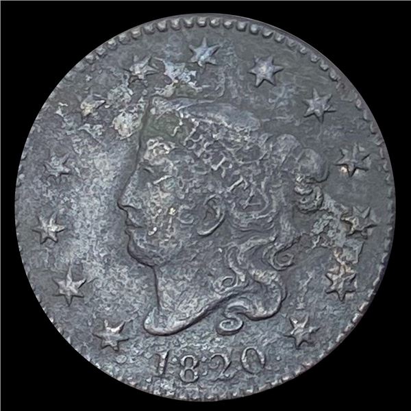 1820 Coronet Head Large Cent LIGHTLY  CIRCULATED