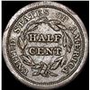 Image 2 : 1851 Braided Hair Half Cent CLOSELY  UNCIRCULATED