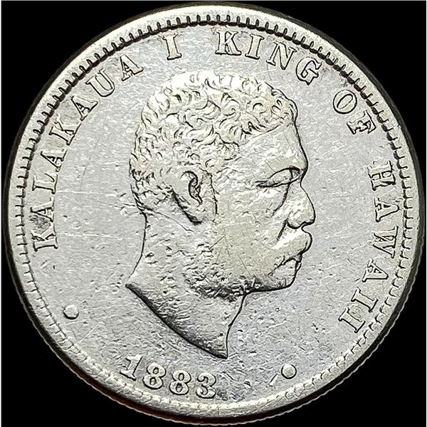 1883 Silver 1/4 Dollar Hawaii CLOSELY  UNCIRCULATED