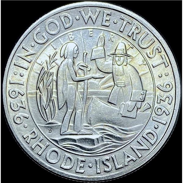 1936-D Rhode Island Silver Half Dollar GEM BU