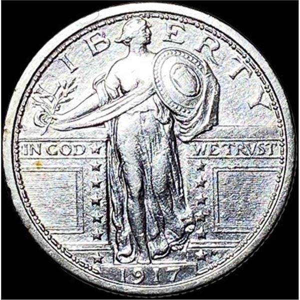 1917 Type 1 Standing Liberty Quarter ABOUT  UNCIRCULATED