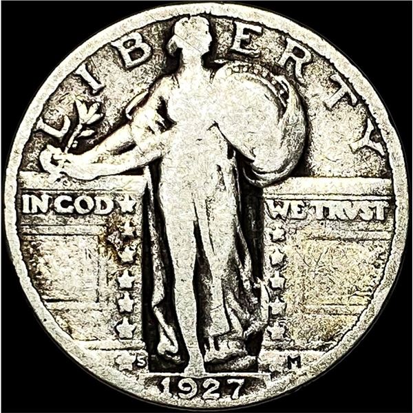 1927-S Silver Standing Liberty Quarter  LIGHTLY CIRCULATED