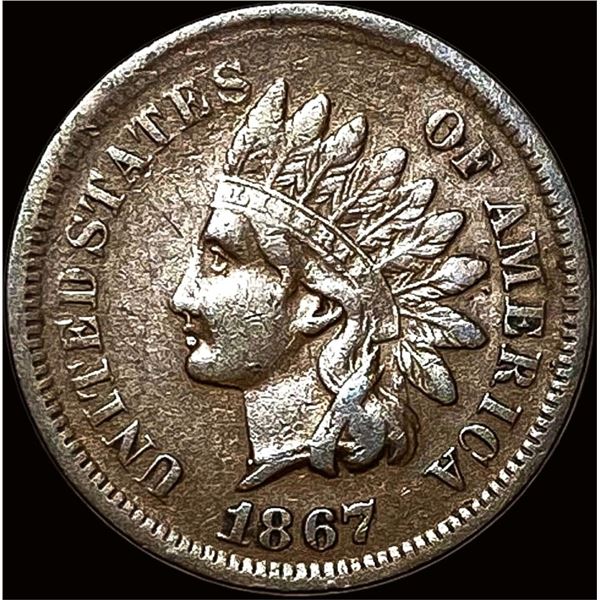 1867 Indian Head Cent ABOUT UNCIRCULATED