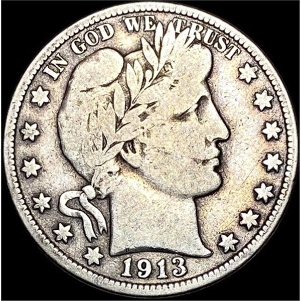 1913 Silver Barber Half Dollar LIGHTLY  CIRCULATED