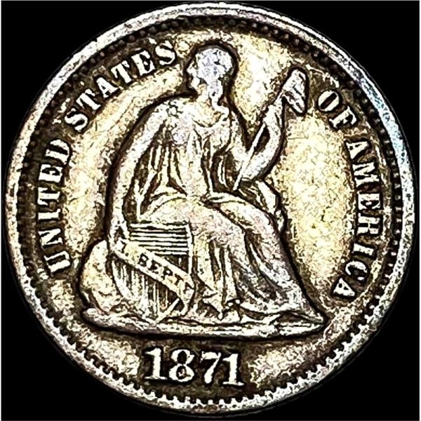 1871 Seated Liberty Half Dime LIGHTLY  CIRCULATED