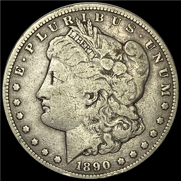 1890-CC Tailbar Morgan Silver Dollar LIGHTLY CIRCULATED