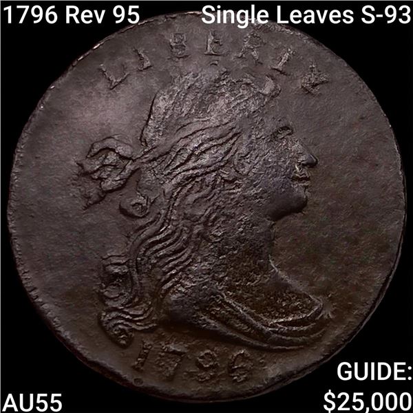 1796 Rev 95, Single Leaves S-93 Draped Bust Large