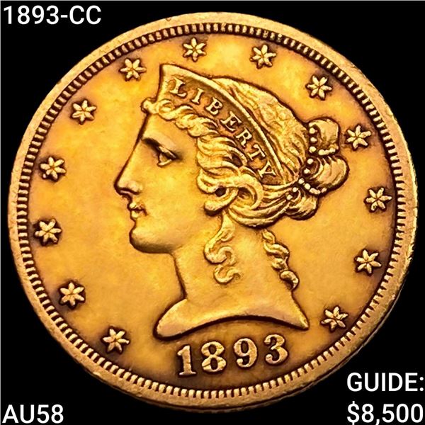 1893-CC $5 Gold Half Eagle