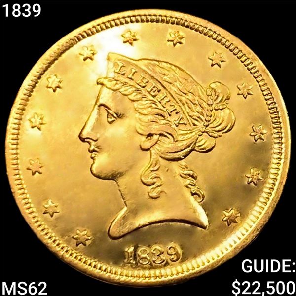 1839 $5 Gold Half Eagle