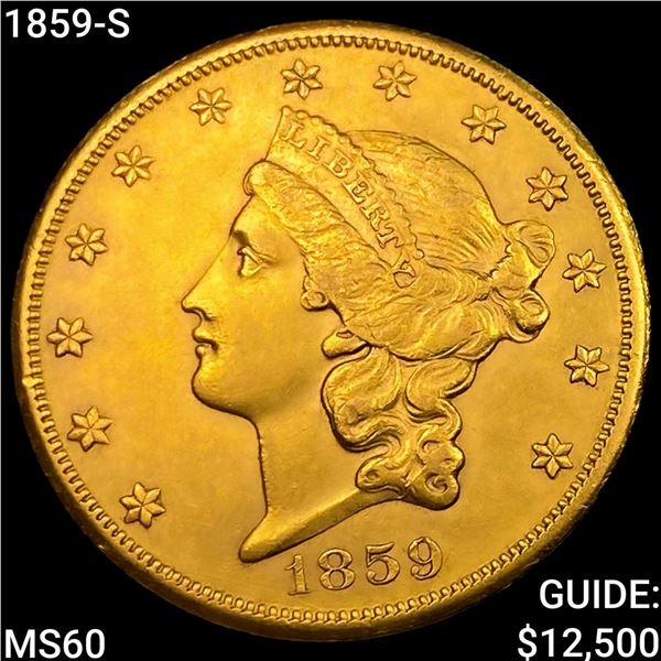 1859-S $20 Gold Double Eagle
