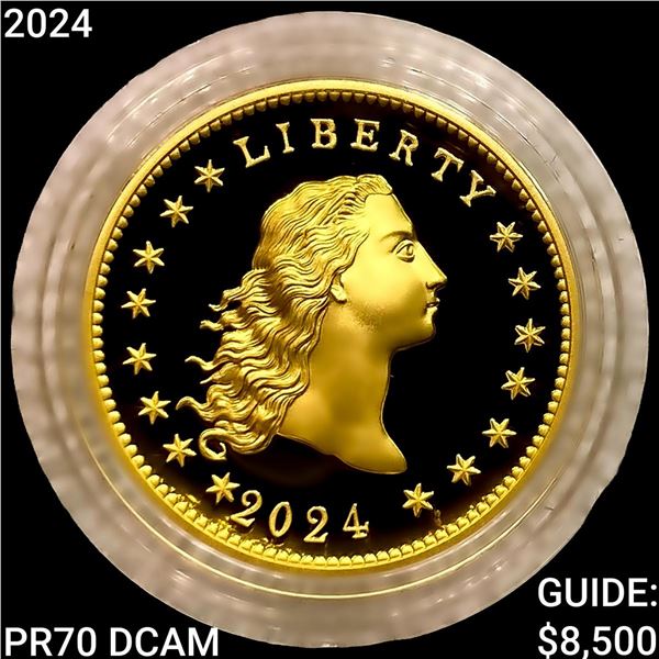 2024 1oz Gold Flowing Hair Medal