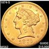 Image 1 : 1874-S $5 Gold Half Eagle UNCIRCULATED