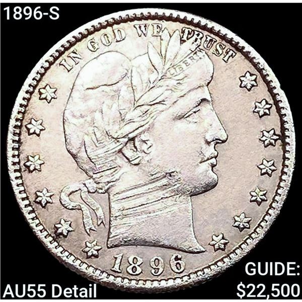 1896-S Barber Quarter HIGH GRADE