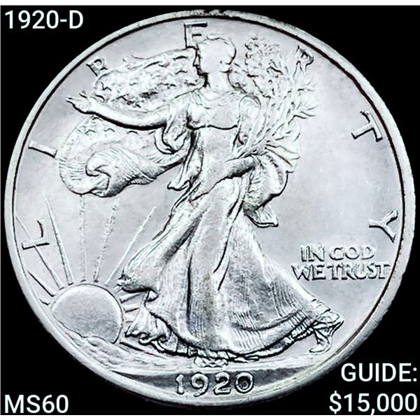 1920-D Walking Liberty Half Dollar UNCIRCULATED