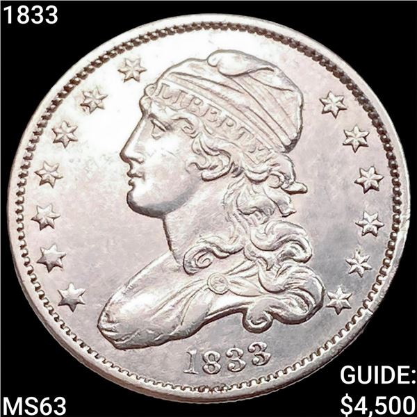 1833 Capped Bust Quarter CHOICE BU