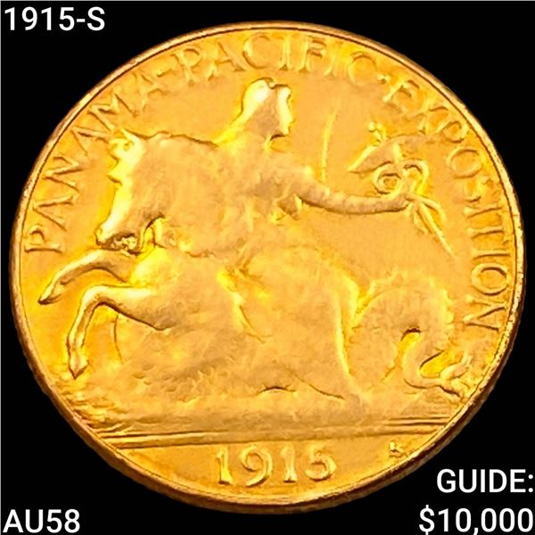 1915-S Pan-Pac $2.50 Gold Quarter Eagle CHOICE AU