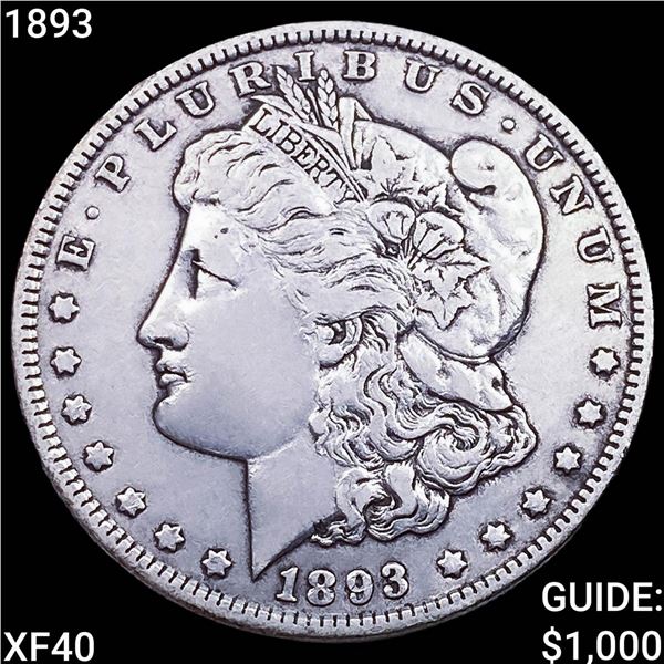 1893 Morgan Silver Dollar NEARLY UNCIRCULATED