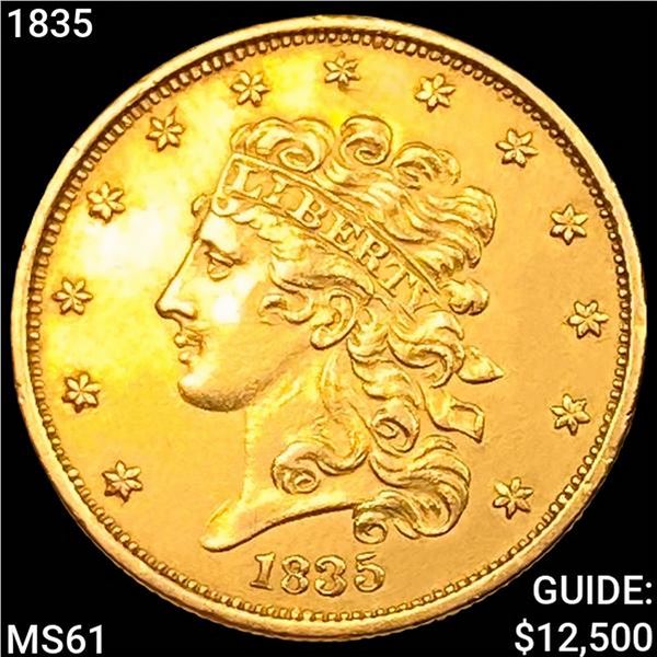 1835 $5 Gold Half Eagle UNCIRCULATED