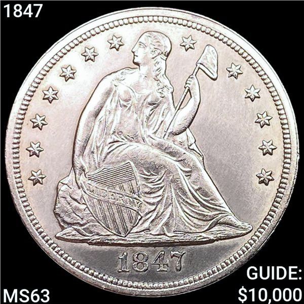 1847 Seated Liberty Dollar CHOICE BU