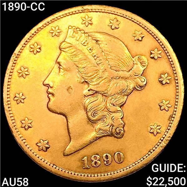 1890-CC $20 Gold Double Eagle CHOICE AU
