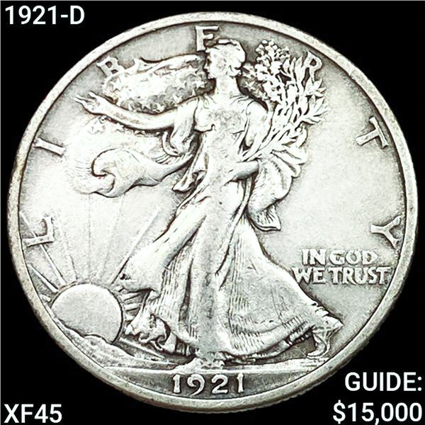1921-D Walking Liberty Half Dollar NEARLY UNCIRCULATED
