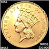Image 1 : 1866 $3 Gold Piece CHOICE BU