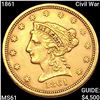 Image 1 : 1861 Civil War $2.50 Gold Quarter Eagle UNCIRCULATED