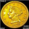 Image 1 : 1846-D $2.50 Gold Quarter Eagle UNCIRCULATED