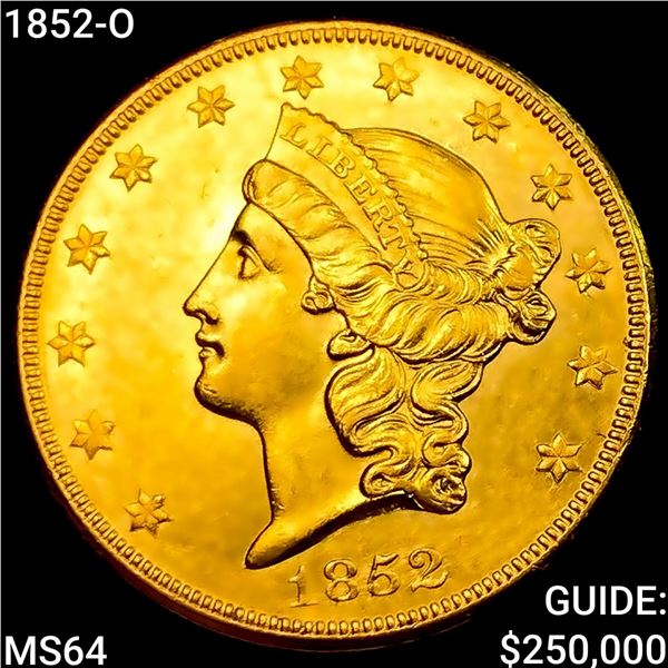 1852-O $20 Gold Double Eagle