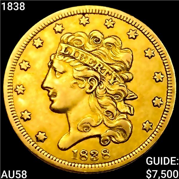 1838 $5 Gold Half Eagle