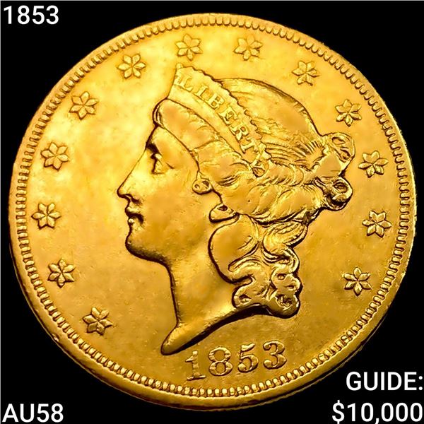1853 $20 Gold Double Eagle