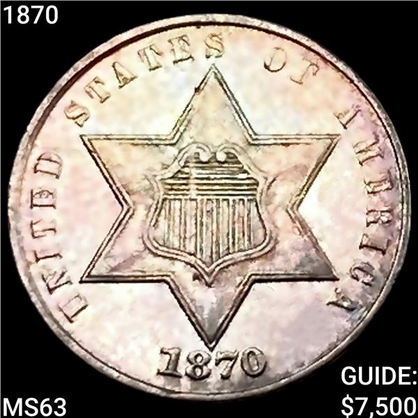 1870 Silver Three Cent