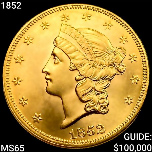 1852 $20 Gold Double Eagle