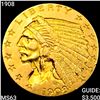 Image 1 : 1908 $2.50 Gold Quarter Eagle CHOICE BU