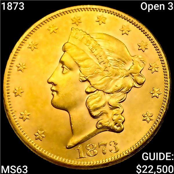 1873 Open 3 $20 Gold Double Eagle