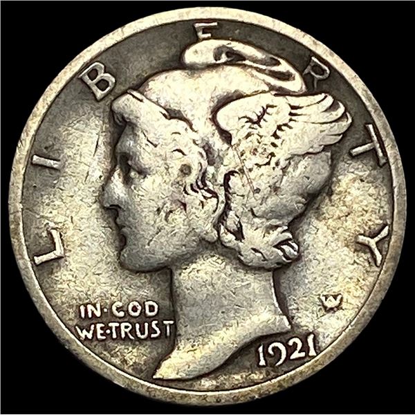 1921 Silver Mercury Dime LIGHTLY CIRCULATED