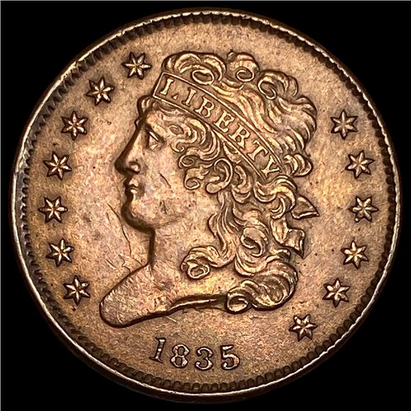 1835 Classic Head Half Cent CHOICE AU